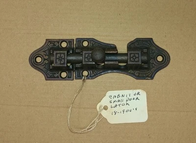 Trava decorativa vitoriana Eastlake ferro fundido porta parafuso deslizante século XIX - Imagem 1 de 4