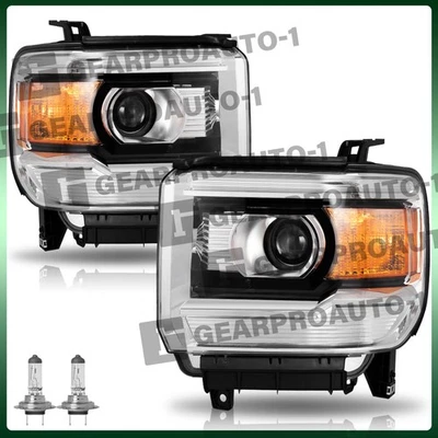 适用于 2014 - 2015 年 GMC Sierra 1500/15-19 2500HD 3500HD 卤素工厂车头灯 L+R — 第 1/4 张图片