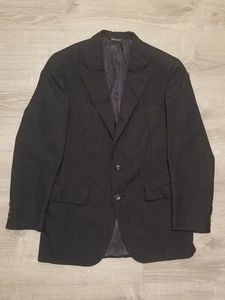 Vtg Mens Nordstrom Chaps Ralph Lauren Blazer Jacket 38S Black Wool Sport Coat - Picture 1 of 9