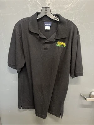 Men’s Black Puritan Tiger In Brush Embroider Short Sleeve Polo Size Medium 38/40 - Image 1 of 4