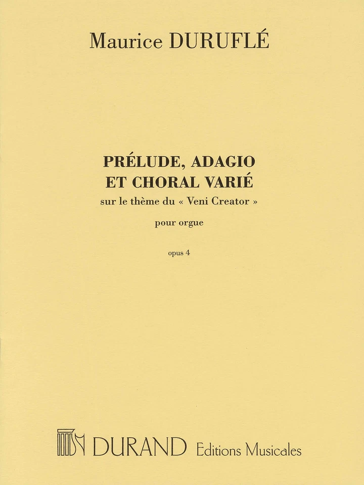 Prelude Adagio Choral Varie Op 4 Organ Solo Sheet Music Maurice Durufle Book - Image 1 of 1
