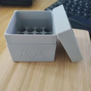 16-Slot AA Battery Storage Box | 3D Printed | With or Without Lid - Picture 1 of 4