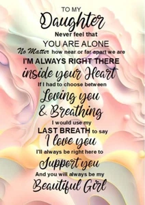 NEU An MEINE Tochter Inspirierend Liebe A5 Karte Geburtstag Atemberaubender Vers - Bild 1 von 4
