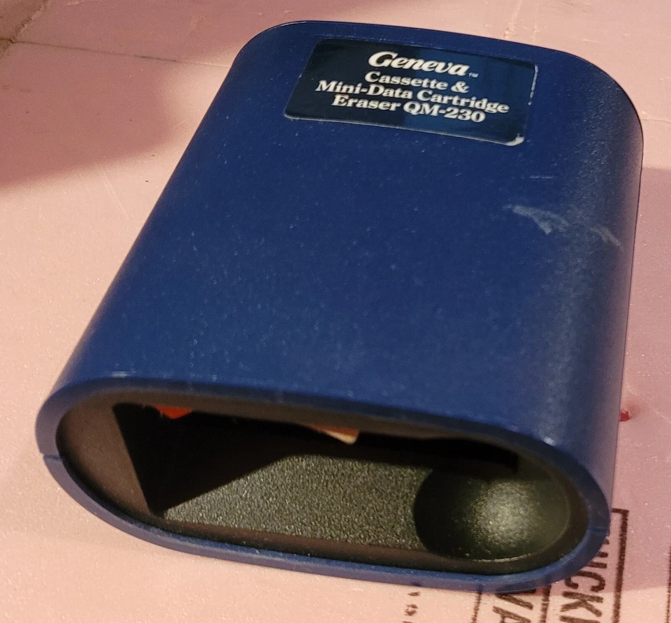 Vintage 1986 Geneva QM-230 Audio Cassette Mini-Data Cartridge Eraser 16 Flux - Изображение 1 из 1