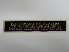 1955 Brooklyn Dodgers World Series Nameplate For A Baseball Bat Case 1.25 X 6