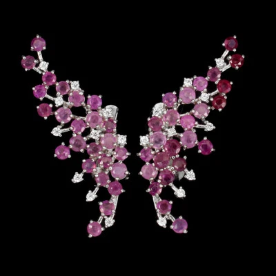 925 Sterling Silver Earrings Round Ruby 3mm Cz Gemstone Jewelry - Image 1 of 4