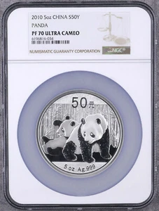 NGC PF70 UC China 2010 Silver 5oz Panda Coin - Picture 1 of 3