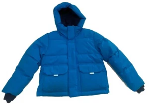 All In Motion Boys Girls Short Puffer Jacket S(6/7) Blue Extendable Sleeves - Picture 1 of 10