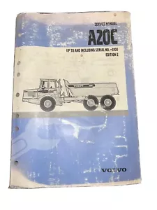 VOLVO A20C ARTICULATED DUMP TRUCK SERVICE SHOP REPAIR MANUAL BOOK - Picture 1 of 4