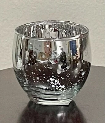 6 Pack Round Silver Candle Tealight Votive Candle Holders Mercury Glass Holidays - Image 1 of 4