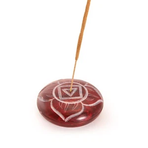 Incense Burner - Soapstone Pebble Root Chakra Muladhara 2.5" - Picture 1 of 6