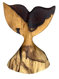 Hand Carved Wooden Whale Tale Made In Mexico Home Decor - Picture 1 of 4