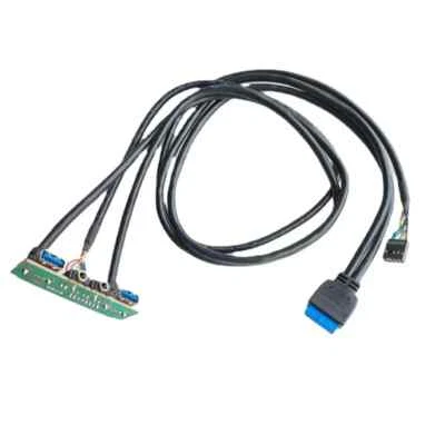 19 Pin Dual USB 3.0 3,5mm HD Audio 90 Grad abgewinkelt Gehäuse Front Panel Kabel 72mm - Bild 1 von 4