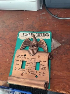 Vintage Edmar Creations John Q Adams Quote Light Switch Plate bronze color S1290 - Picture 1 of 1