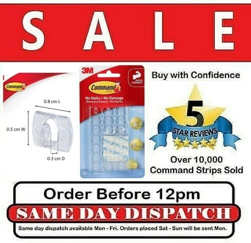 Command Hooks Decorating Clips Self-Adhesive Strips Wall Hanging Fairy Lights - Image 1 of 3