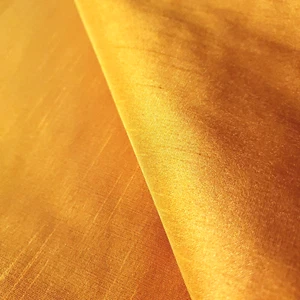 BUTTERNUT-KÜRBIS ORANGE GELB KUNSTSEIDE DUPIONI ZWEIFARBIG STOFF 60" VON YARD - Bild 1 von 5