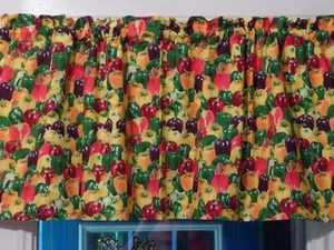 Colorful, Packed Bell Peppers Allover, Handmade Kitchen VALANCES 42" x 16" - Picture 1 of 2
