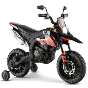 Aprilia Licensed Kids Ride On Motorcycle with 2 Training Wheels-Red - Color: Red - Picture 1 of 5