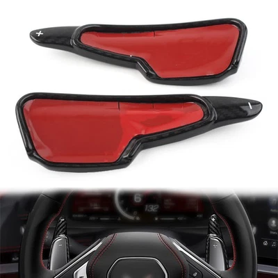 Carbon Fiber Black Steering Wheel Shift Paddle for Chevrolet Corvette C8 2020-22 - Image 1 of 4