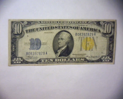 1934 A $10 TEN Dollar NORTH AFRICA Emergency Issue Silver Certificate  B A BLOCK - Image 1 of 4