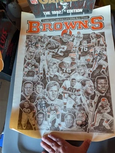 Cleveland Browns multi autographed signed 1994 Tribune All time poster 18x24 #'d - Picture 1 of 14