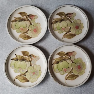 Vintage 70s Denby England Troubador 6.5" Bread Plates Set Of 4 - Picture 1 of 4