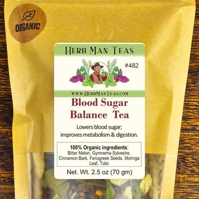 HERB MAN TEAS BLOOD SUGAR LOWERING TEA - used clinically by master herbalist Khabir
