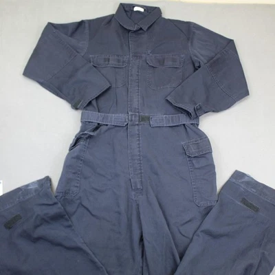 Macacão masculino 46R azul resistente a chamas mecânico utilitário da Marinha dos EUA - Imagem 1 de 4