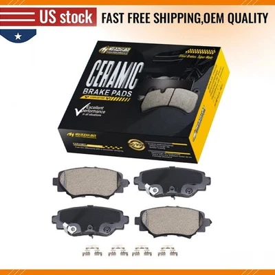 Rear Ceramic Brake Pads w/Hardware for 2014-2015-2018 Mazda 3 Japan Built Models - Image 1 of 4