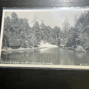 Soldier’s Lake Mt. Lemmon Tucson AZ Arizona Frashers RPPC Postcard B&W - Picture 1 of 4
