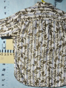 Jhane Barnes Shirt Mens Medium White Blue Abstract Floral Button Front Casual - Picture 1 of 13