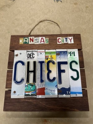 KC CHIEFS CUSTOM LICENSE PLATE SIGN HOME GARAGE Homemade Holiday Gift - Image 1 of 4