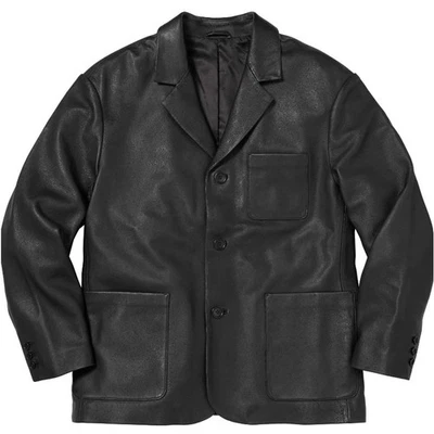 Chaqueta blazer de cuero negra Supreme para hombre talla grande Foto 1 de 4