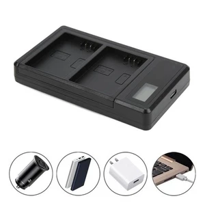 `Dual Battery Charger Smart Lcd Display Dual Usb Charger For Lp E5 Battery - Photo 1 sur 12