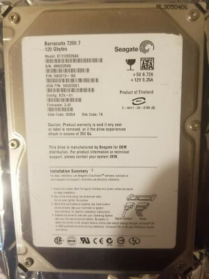 Seagate ST3120026AS PN: 9W2813-160 FW 3.42 TK SATA 3.5" 120GB HD DC 05454 - Image 1 of 3