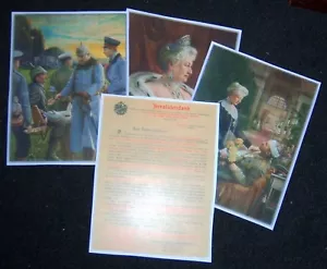 GERMAN - "Invalidendank".Selection of 3 Colour Prints & Covering Letter (Copies) - Foto 1 di 9