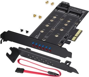 Rivo Dual M.2 SATA III and M2 NVME to PCIe 3.0 X4 Adapter Card - Add M.2 SSD - Bild 1 von 1