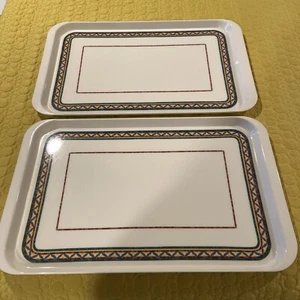 (2) Villeroy & Boch Italy Melamine "Southwestern Look trim" Serving Tray 18 5/8" - Picture 1 of 23