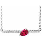Sterling Silver Lab-Created Ruby & 1/8 CTW Natural Diamond 18" Necklace