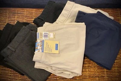Lot  6 Pair Womens Flat Front Dockers Pants Size 12 Short NEW Khaki, Black ,navy - Image 1 of 4