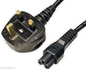 NEW 3 METRE UK MAINS PLUG TO C5 CLOVER LEAF POWER LEAD FOR LAPTOP CHARGERS ETC. - Picture 1 of 1