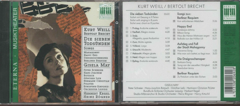 CD - Kurt Weill / Bertolt Brecht - Die sieben Todsünden Songs - Gisela May - BC - Bild 1 von 1