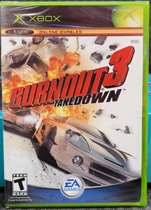 2004 Xbox EA Games Burnout 3 Takedown Black Label SEALED Y-Fold First Print - Picture 1 of 9
