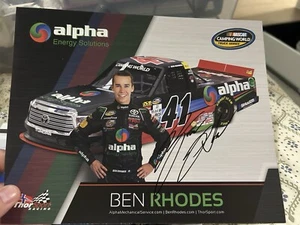 Ben Rhodes 2016 NASCAR Truck Series Hero Card — HANDSIGNIERT - Bild 1 von 2