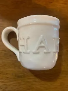 Mud Pie Ceramic Coffee Mug Cup HAPPY Polka Dots Inside - Picture 1 of 4