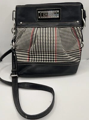 CHAPS Ralph Lauren Pata de Gallo Cuadros Bandolera Bolso de Hombro Cartera Foto 1 de 4