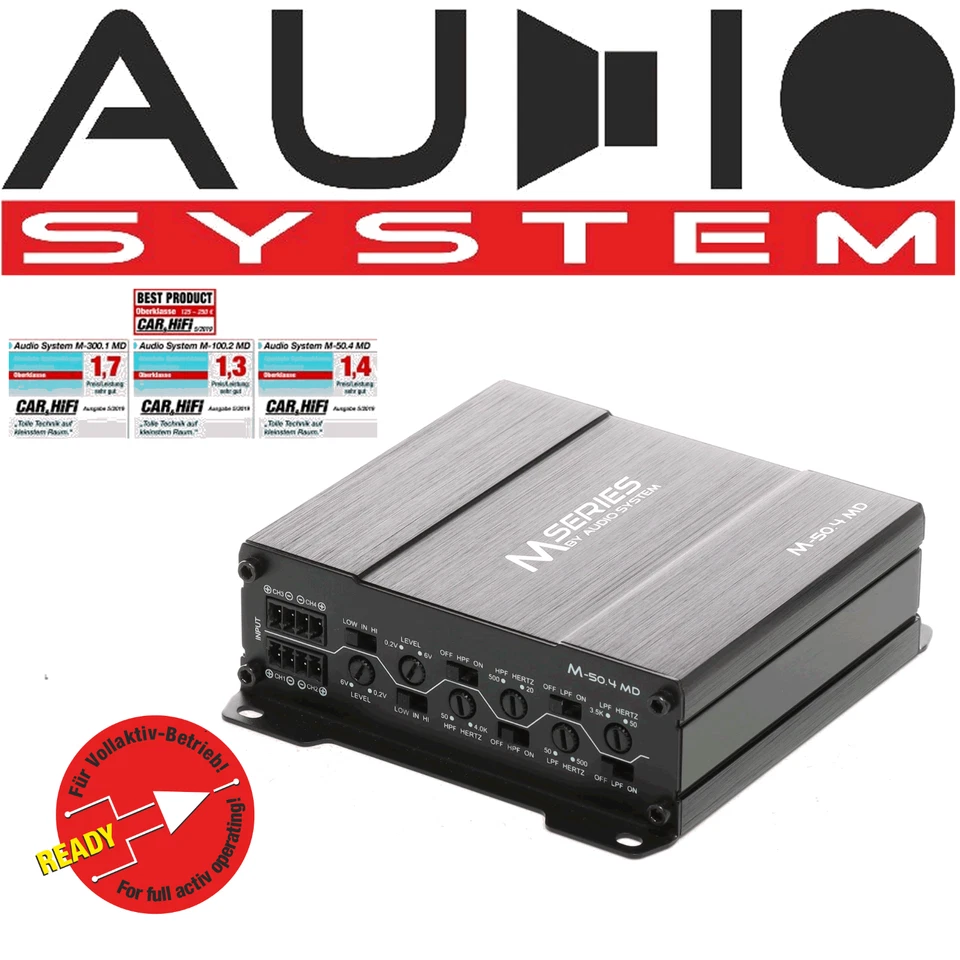 Audio System M-50.4MD  4-Kanal Micro-Digital Verstärker 400 Watt RMS - Bild 1 von 4