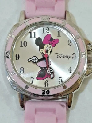 Disney Minnie Mouse Pink Silicon Strap Watch Accutime ~ TESTED WORKS - Image 1 of 4