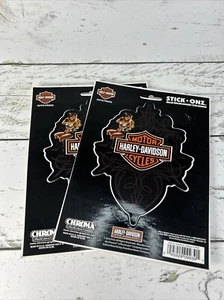 2 Chroma Harley Davidson Pin Up Girl Motorcycle Decal Car Truck Window Stickers - Imagen 1 de 4