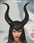 W-N4-3 Black Demon Horns Headgear Hat Evil Queen Maleficent Halloween Accessory